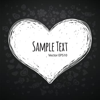 Chalk Doodle Heart Background. Clipping paths included in additional jpg format.