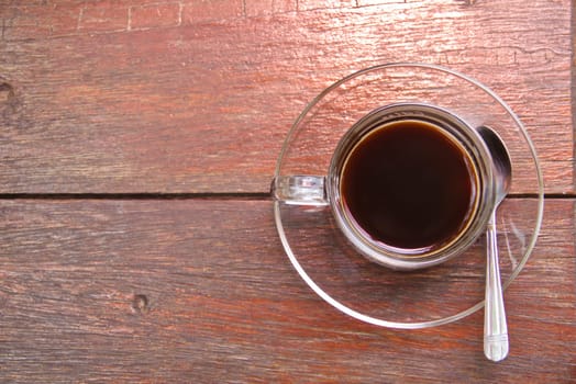 Black coffee on the table.