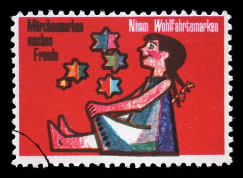 A stamp printed in Germany, "Take welfare stamps"", circa 1961"