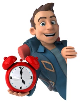 Fun illustration of a 3D cartoon backpacker