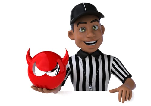 Fun 3D Illustration of an american Referee