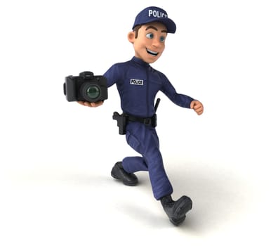 Fun 3D illustration of a cartoon Police Officer