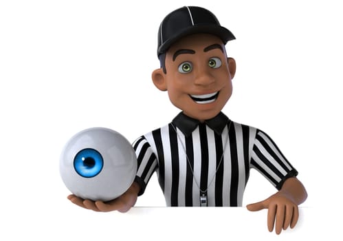 Fun 3D Illustration of an american Referee