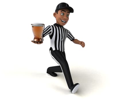 Fun 3D Illustration of an american Referee