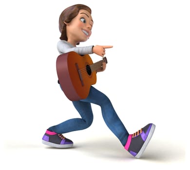 Fun 3D cartoon teenage girl