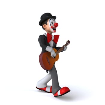 Fun 3D illustration of a fun clown