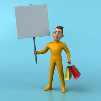 Fun 3D cartoon yellow character