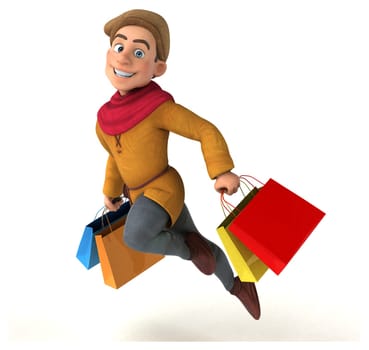 3D Illustration of a medieval historical character