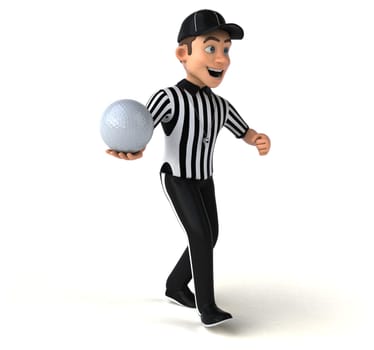 Fun 3D Illustration of an american Referee