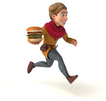 3D Illustration of a medieval historical character