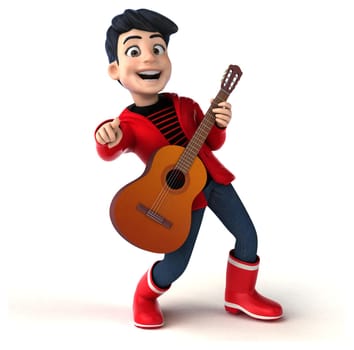 Fun 3D cartoon teenage boy