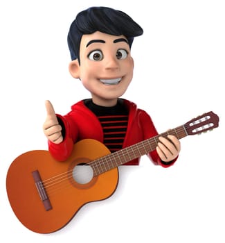 Fun 3D cartoon teenage boy