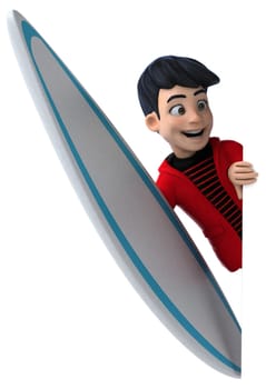 Fun 3D cartoon teenage boy