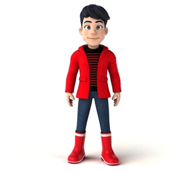 Fun 3D cartoon teenage boy