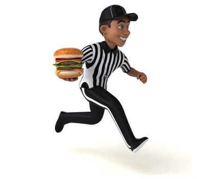 Fun 3D Illustration of an american Referee