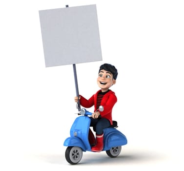 Fun 3D cartoon teenage boy