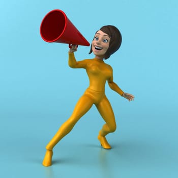 Fun 3D cartoon yellow girl