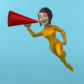 Fun 3D cartoon yellow girl