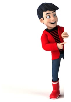 Fun 3D cartoon teenage boy