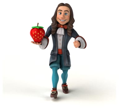 3D Illustration of a cartoon man in historical baroque costume