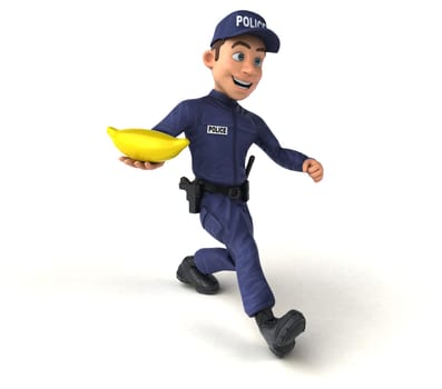 Fun 3D illustration of a cartoon Police Officer