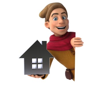 3D Illustration of a medieval historical character