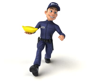 Fun 3D illustration of a cartoon Police Officer