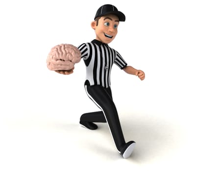 Fun 3D Illustration of an american Referee