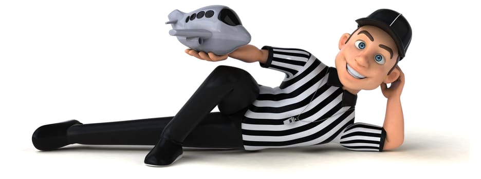 Fun 3D Illustration of an american Referee