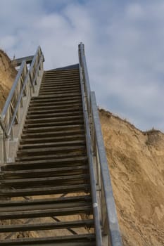 Cliff of ahrenshoop village at baltic sea peninsula darss. (Germany) in autumn time.