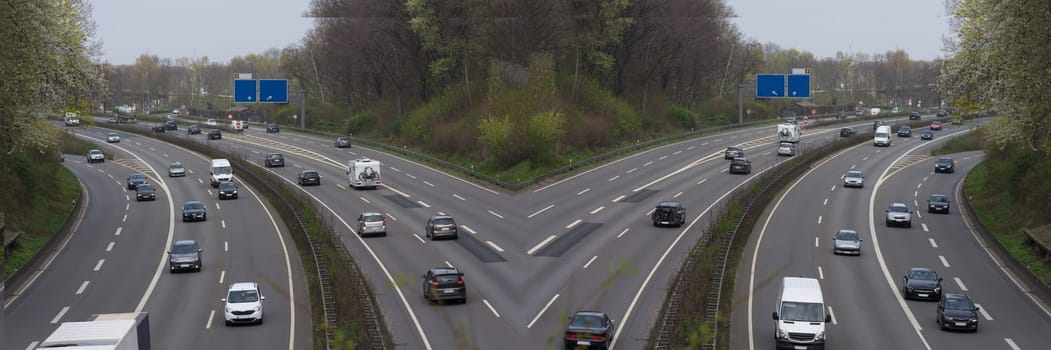 Cars on a german highway in after-work traffic