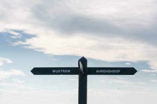 Signposts on the coastal path between Wustrow and Ahrenshoop Wustrow Ahrenshoop
