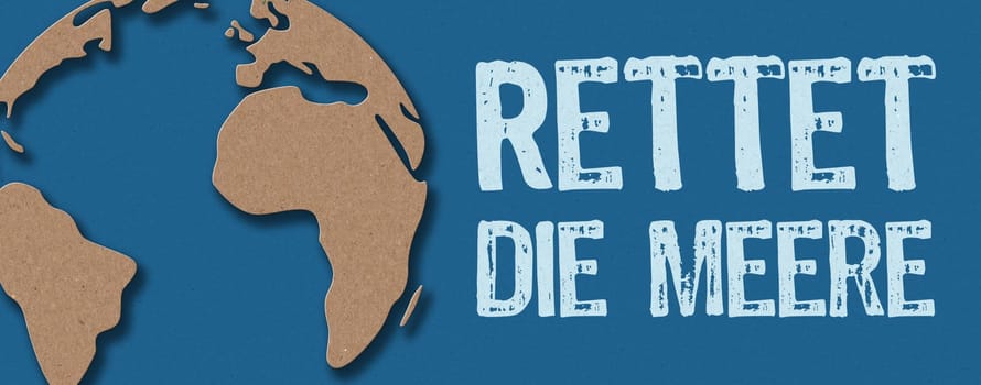 Paper cut - Save the oceans in german - Rettet die Meere