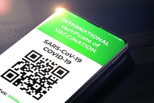 COVID-19: Digital green certificates. Covid passport. Covid Digital vaccine certificate