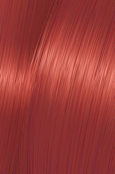 Realistic bright red straight hair texture with glossy shiny detail. Vector illustration.