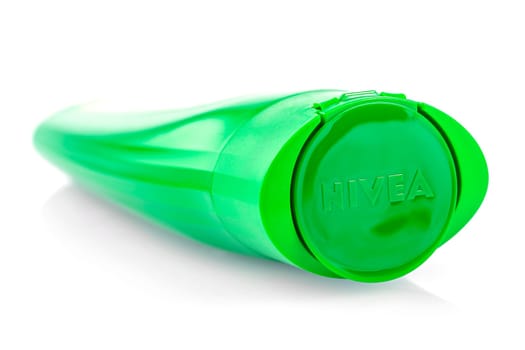 Russia, Kamchatka - - Sept 10, 2019: Nivea body intensive moisture serum squeeze bottle