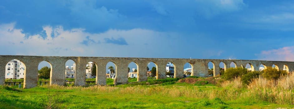 Historical sight Kamares Aqueduct view, Larnaca, Cyprus