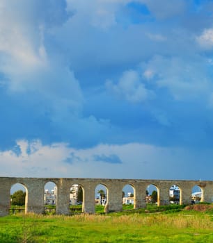 Historical sight Kamares Aqueduct view, Larnaca, Cyprus