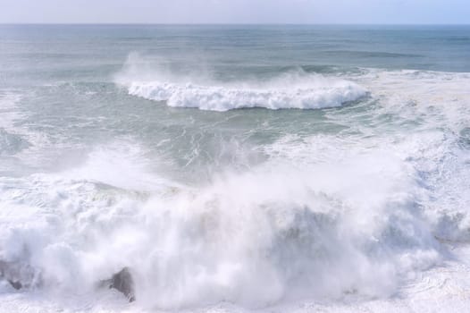 Atalntic ocean waves. Nazare, Portugal