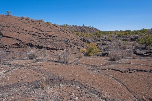 Lava Domes on a Barren Landscape in El Malpais National Monument in New Mexico