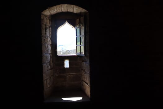 beautiful castle fortress old stone resistant battlements