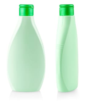 The plastic shampoo or shower gel bottle with clipping path