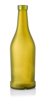 The empty brown glass bottle isolated on white background