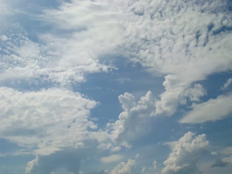 Blue sky and white clouds. The sky in the afternoon.