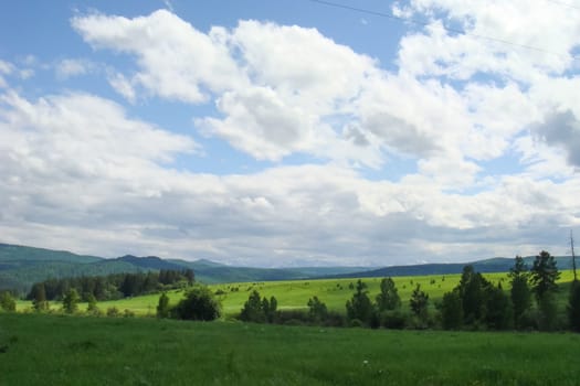 Small Bor tract, Hakkasia. Forests and meadows Khakassia
