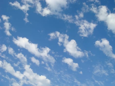 Blue sky and white clouds. The sky in the afternoon.