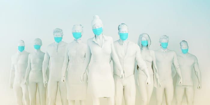 Medical Staff Wearing Face Mask in Global Epidemic
