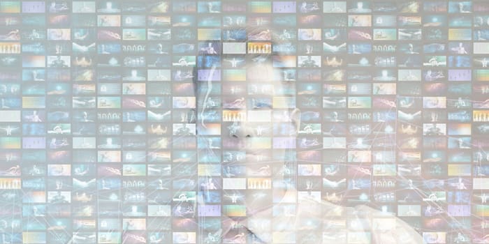 Holographic Interface Smart City Screen Navigation Concept