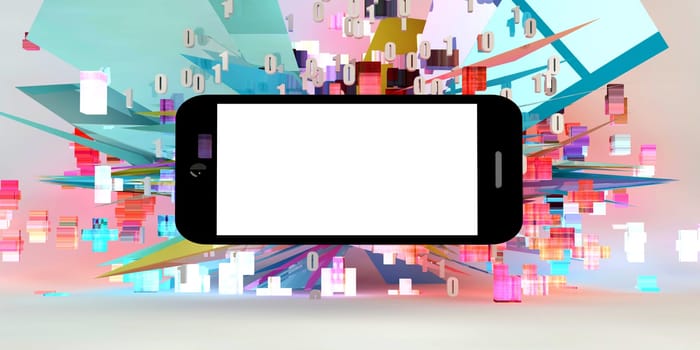 Smartphone App Mockup with Empty Blank Space
