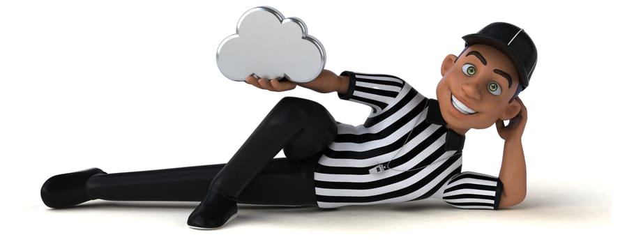 Fun 3D Illustration of an american Referee